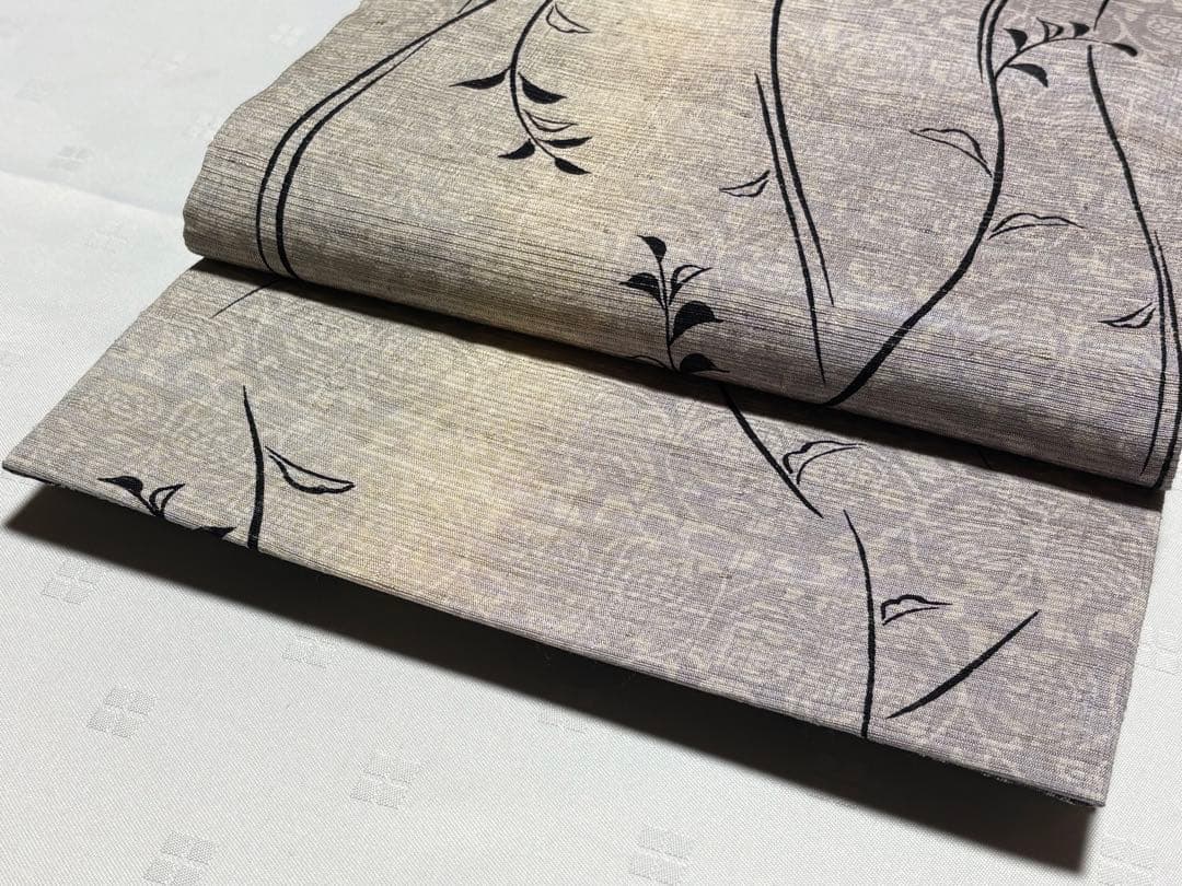 未使用品　和服帯　正絹　手描き.染め　生紬　袋帯(全通) 早い者勝ち