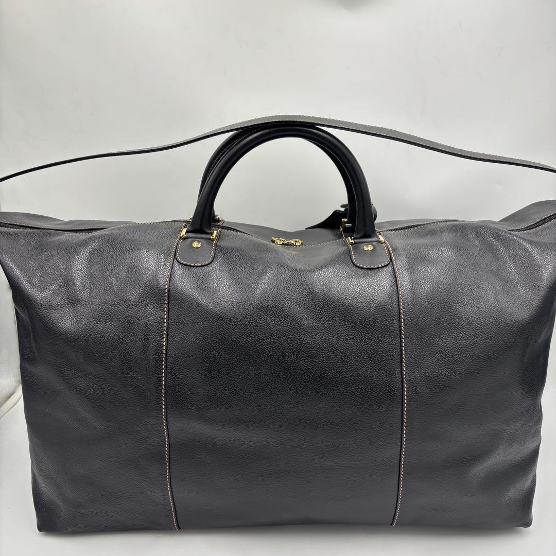 dunhill ダンヒル 2way レザー ボストンバッグ ショルダーバッグ 黒