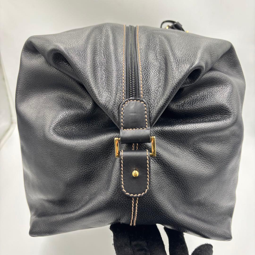 dunhill ダンヒル 2way レザー ボストンバッグ ショルダーバッグ 黒