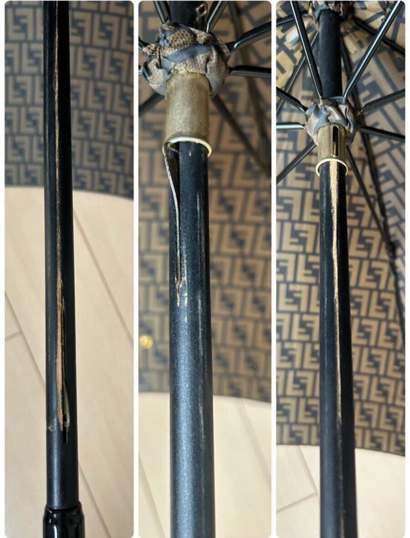 【人気】FENDI フェンディ 傘 ズッカ柄 総柄 茶色 ブラウン　90cm