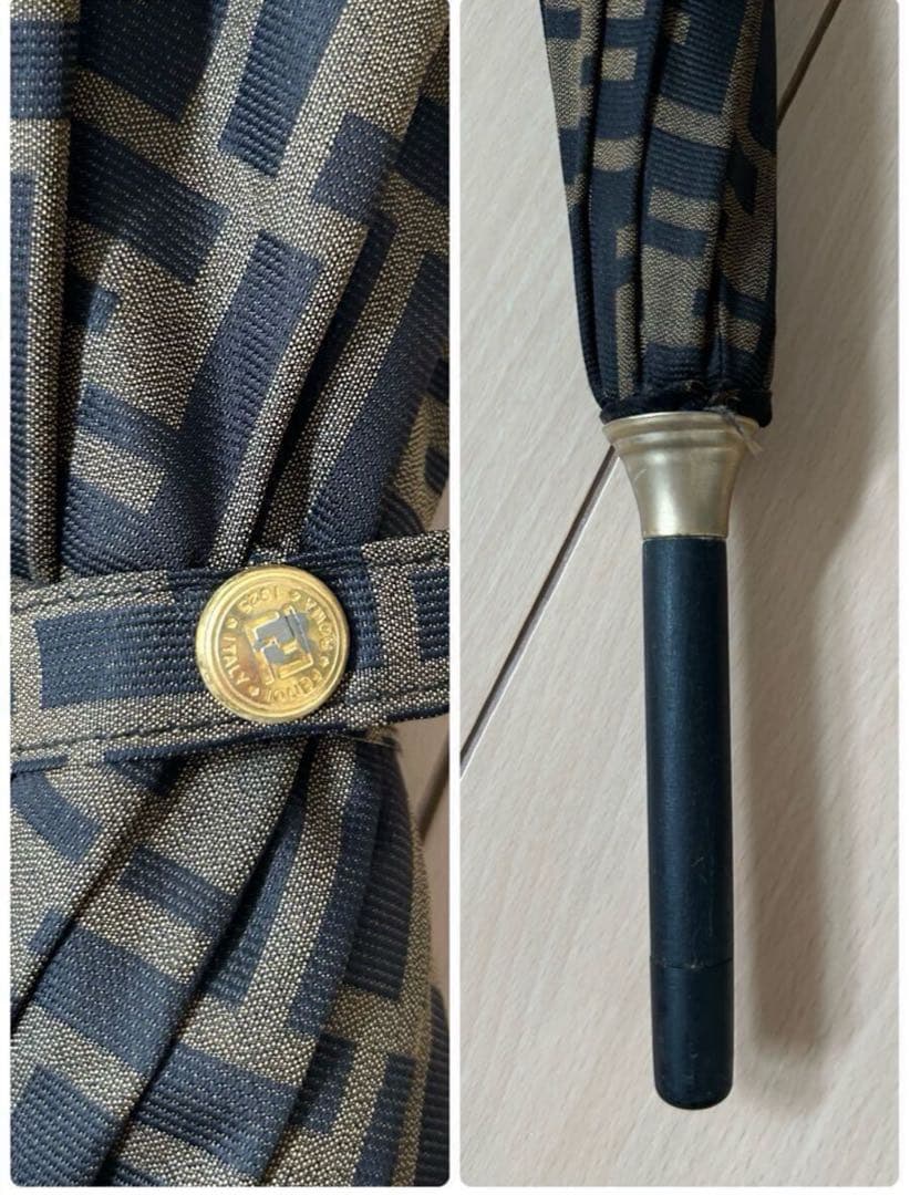 【人気】FENDI フェンディ 傘 ズッカ柄 総柄 茶色 ブラウン　90cm