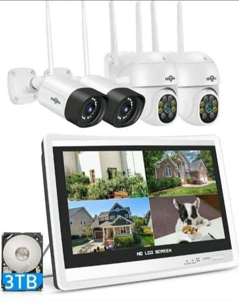 12インチ液晶一体型3TBHDD内蔵NVR500万画素カメラ2台+PTZ