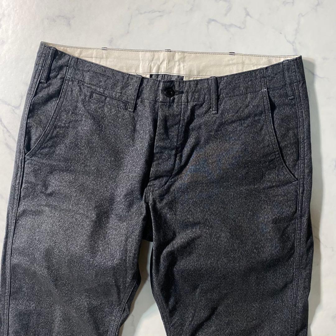 美品】バーガスプラス　チノパン　ブラックシャンブレー　ごま塩　401　XL　36