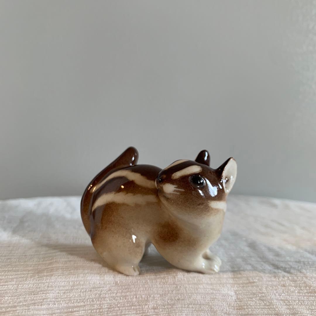 ヴィンテージ ロモノーソフ シマリス 置物 フィギュリン