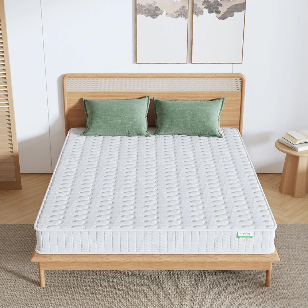 高密度ポケットコイルマットレス クイーン 厚さ20cm 体圧分散 やや硬め高反発