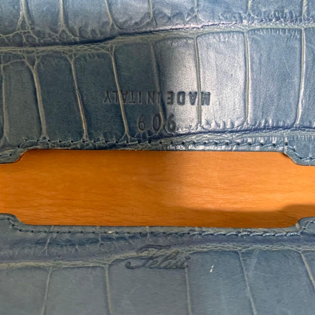 フェリージ Felisi 名刺入れ カードケース カード入れ 二つ折り クロコ型