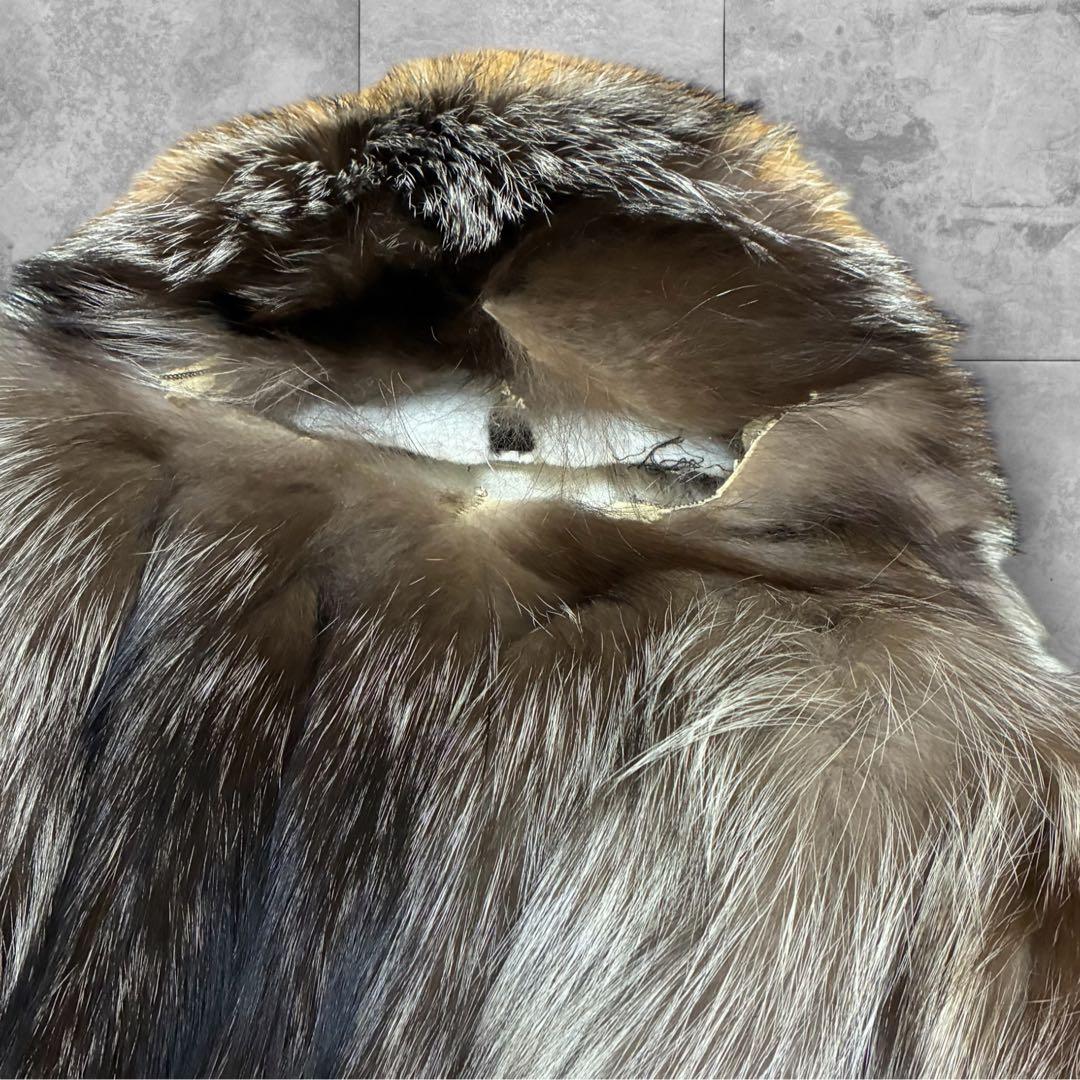 訳有 SAGA FOX サガファー ロイヤル 金タグ 毛皮コート シルク混 13