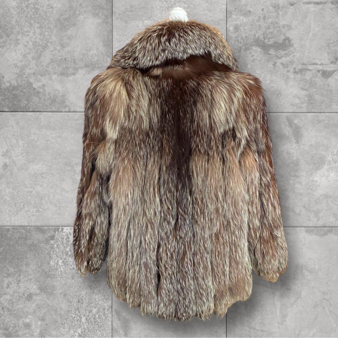 訳有 SAGA FOX サガファー ロイヤル 金タグ 毛皮コート シルク混 13