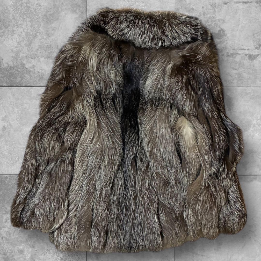 訳有 SAGA FOX サガファー ロイヤル 金タグ 毛皮コート シルク混 13