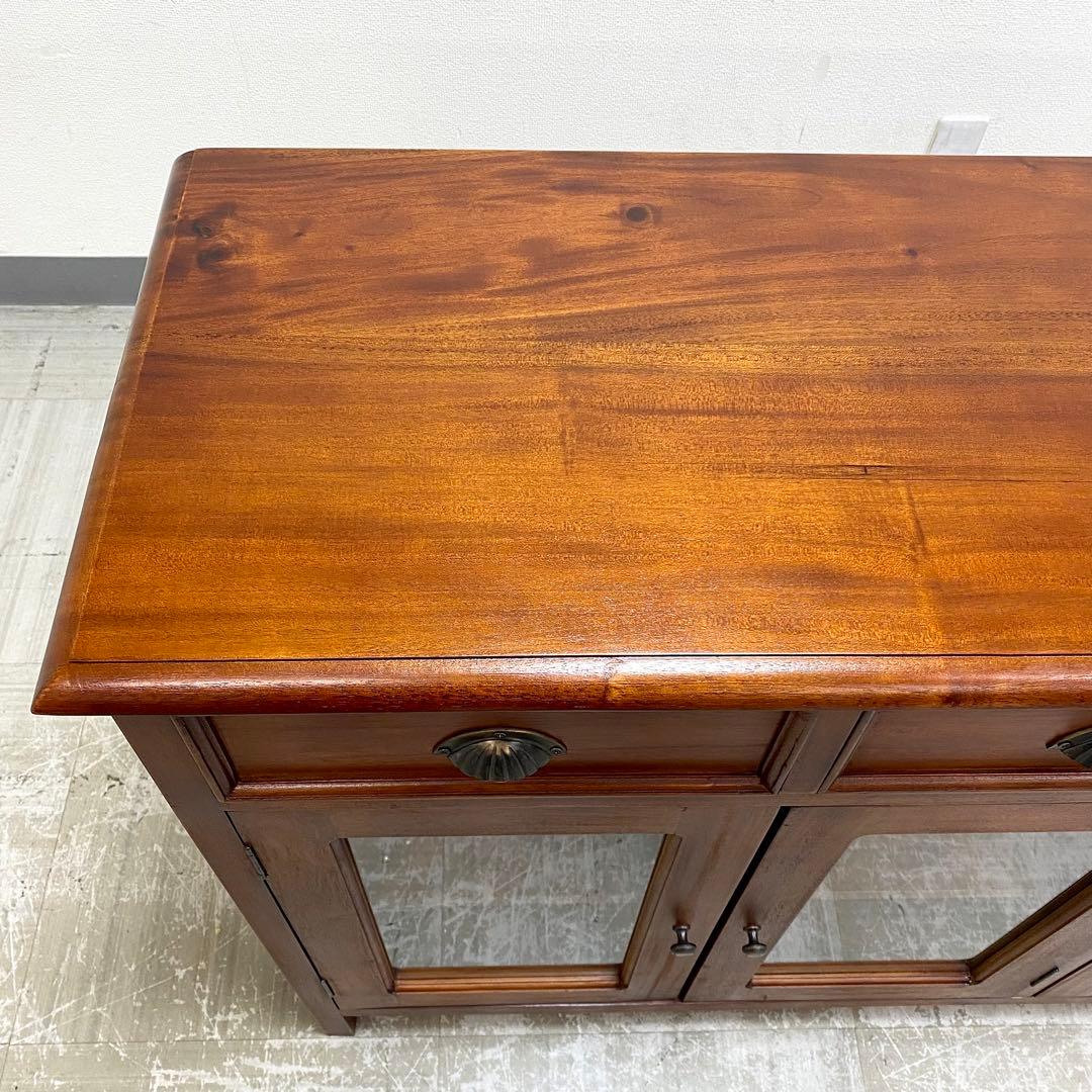 展示アウトレット品 ベルメゾン 無垢材 マホガニー キャビネット サイドボード