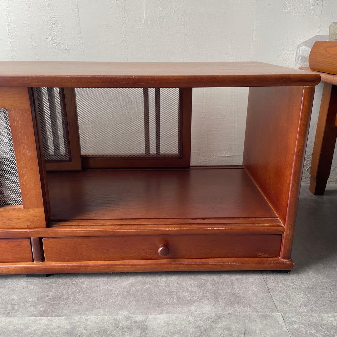 網戸つき　戸棚　蝿帳（はいちょう）　食器棚　キッチンファニチャー　木製　レトロ