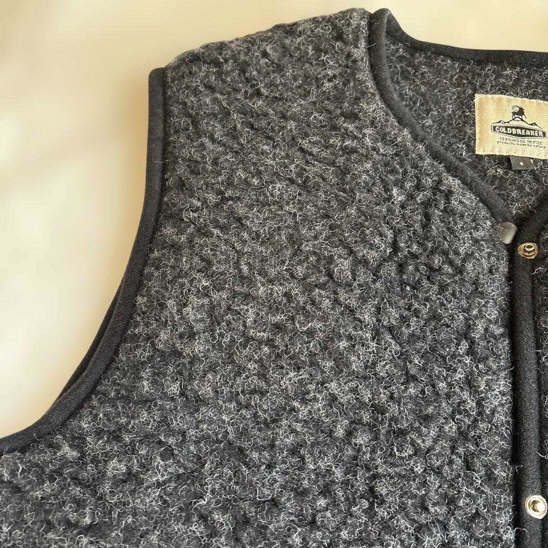 【美品】Cold Breakerウールロングベスト　スナップボタン
