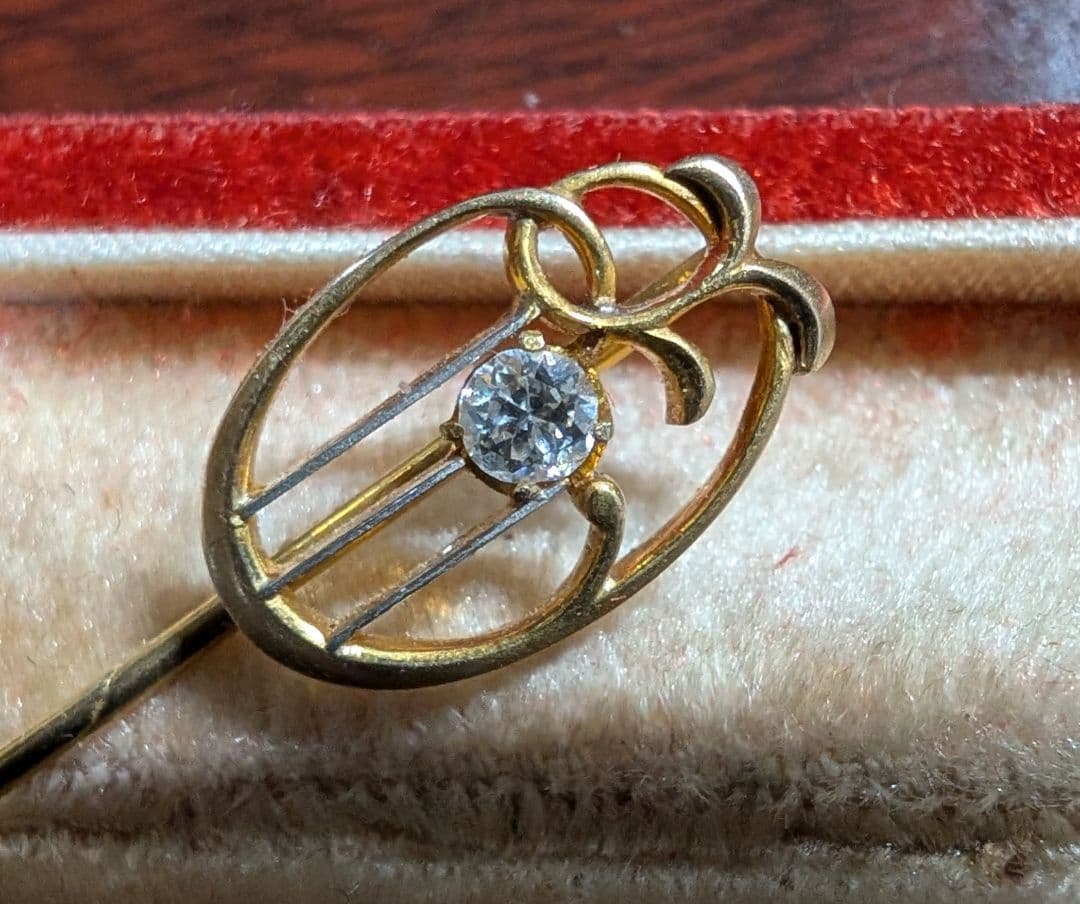 アンティーク、三越呉服店 ダイヤとK18の ネクタイピン