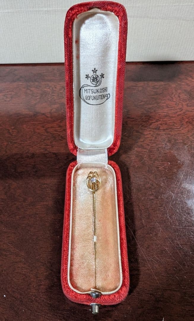 アンティーク、三越呉服店 ダイヤとK18の ネクタイピン