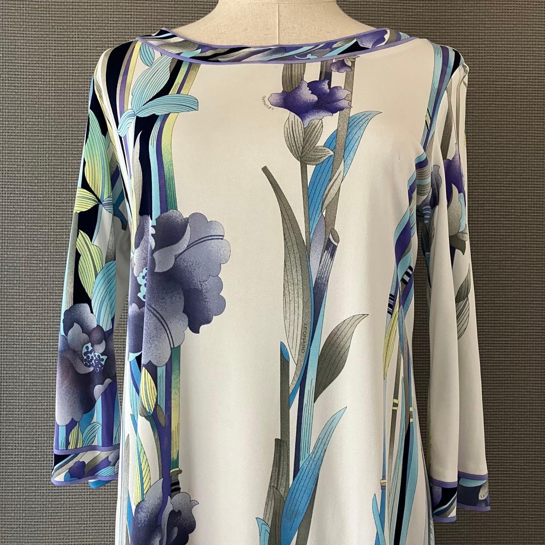 レオナール カンカン ワンピース 花柄 40