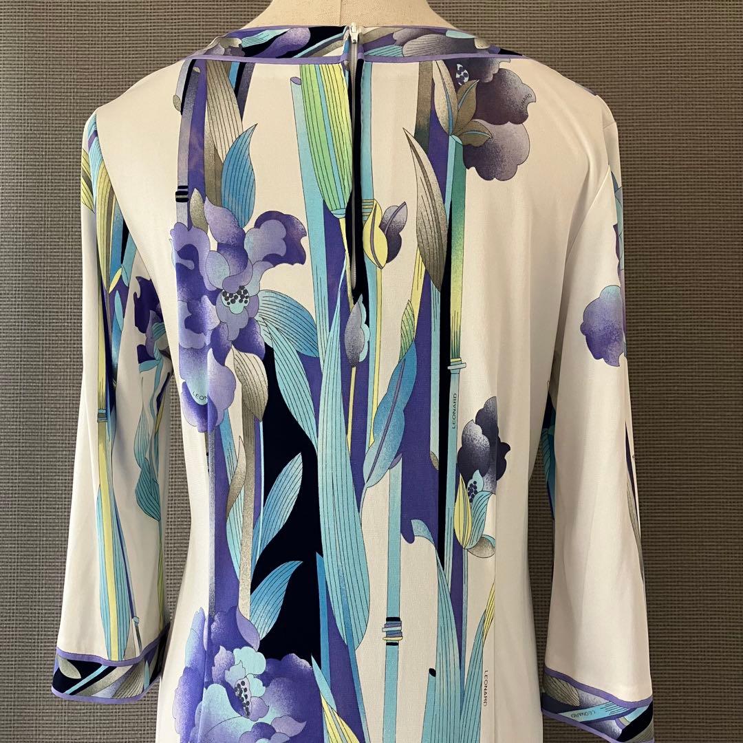 レオナール カンカン ワンピース 花柄 40