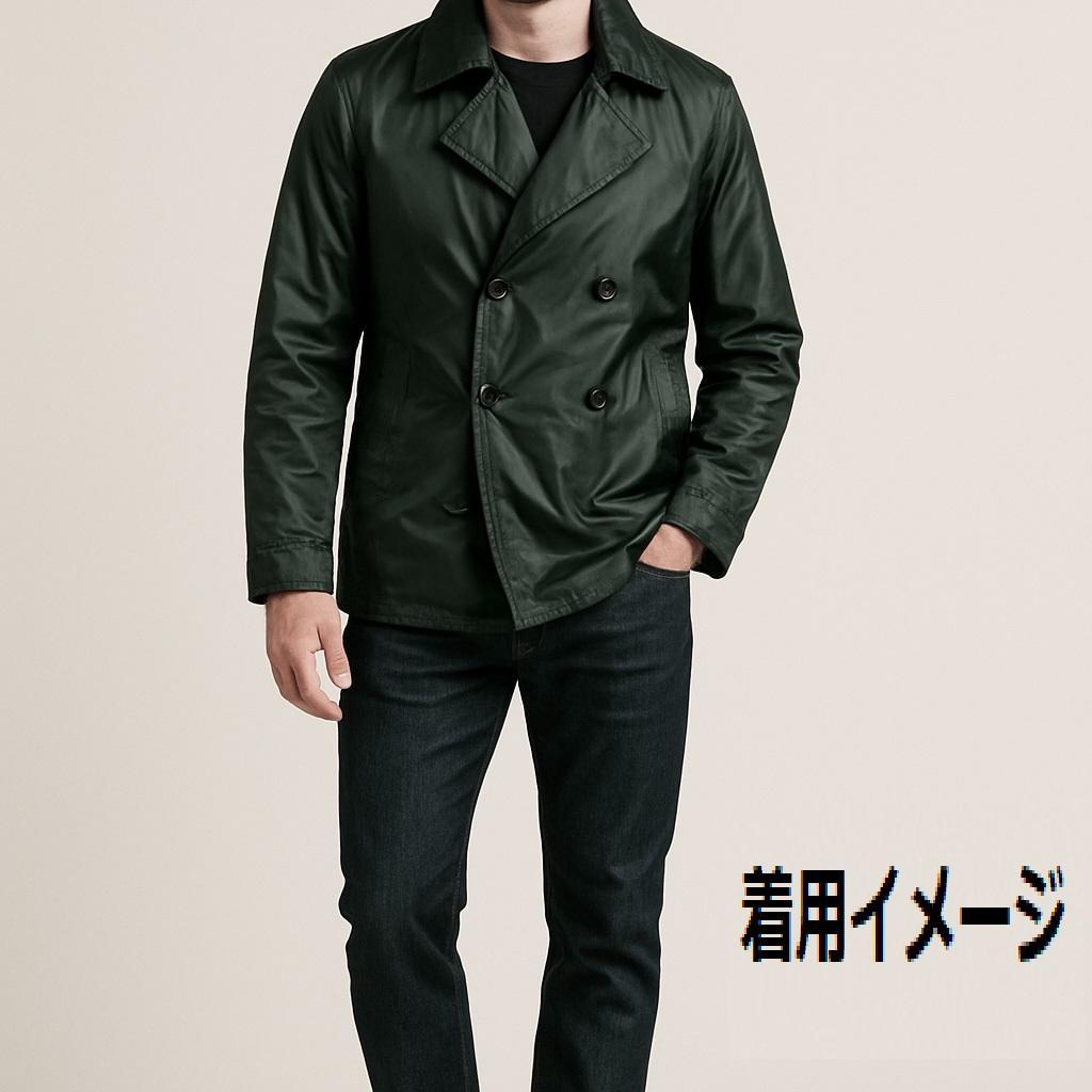 美品 ルイジボレッリ ナイロンジャケット 48 ダブルジャケット カーキ