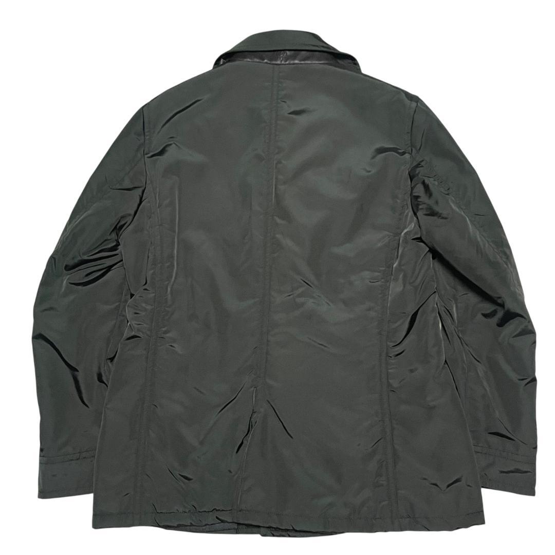 美品 ルイジボレッリ ナイロンジャケット 48 ダブルジャケット カーキ