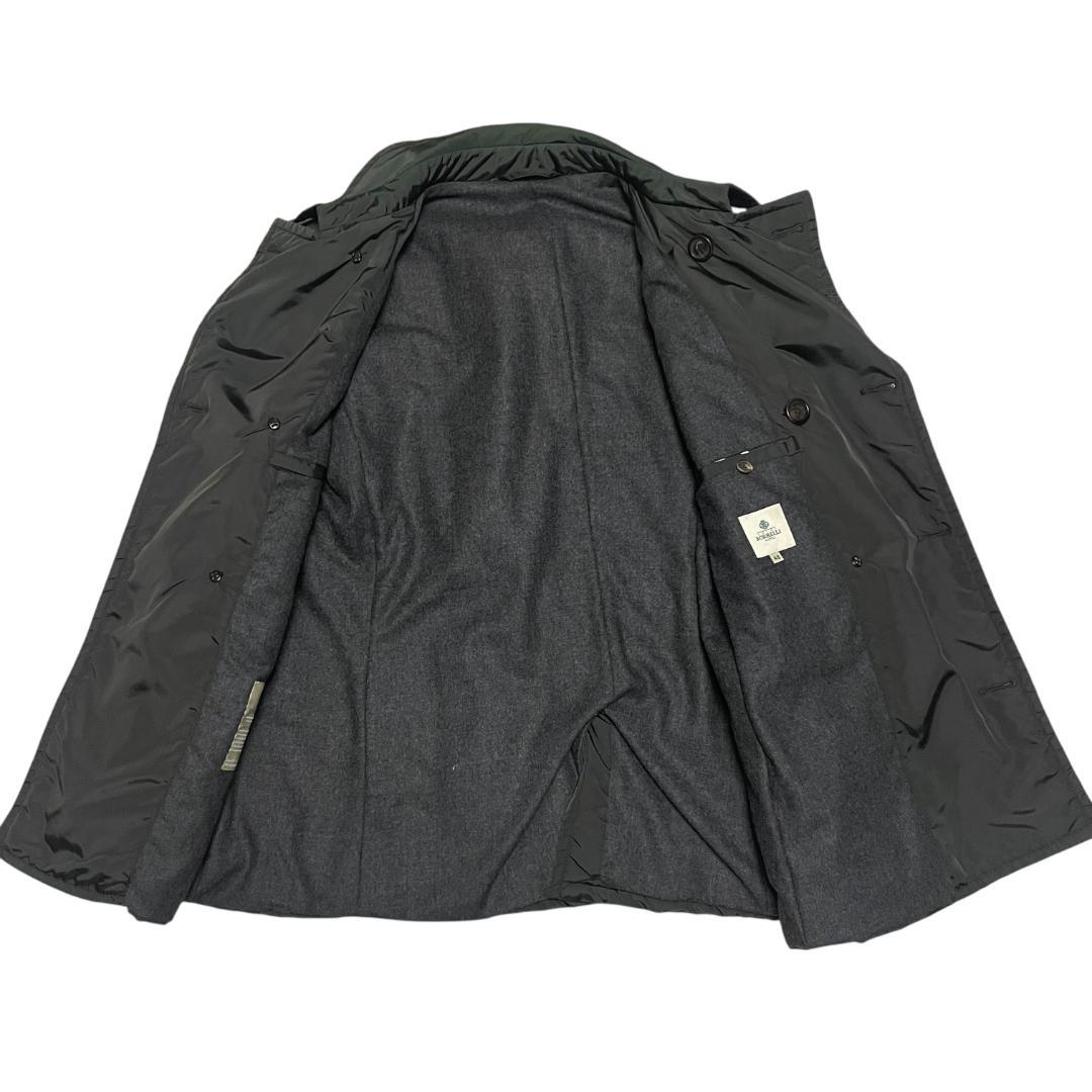 美品 ルイジボレッリ ナイロンジャケット 48 ダブルジャケット カーキ