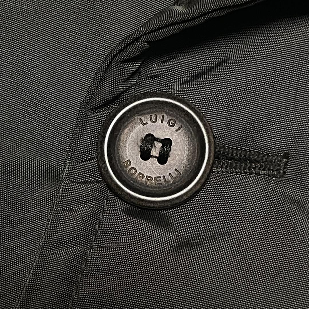 美品 ルイジボレッリ ナイロンジャケット 48 ダブルジャケット カーキ