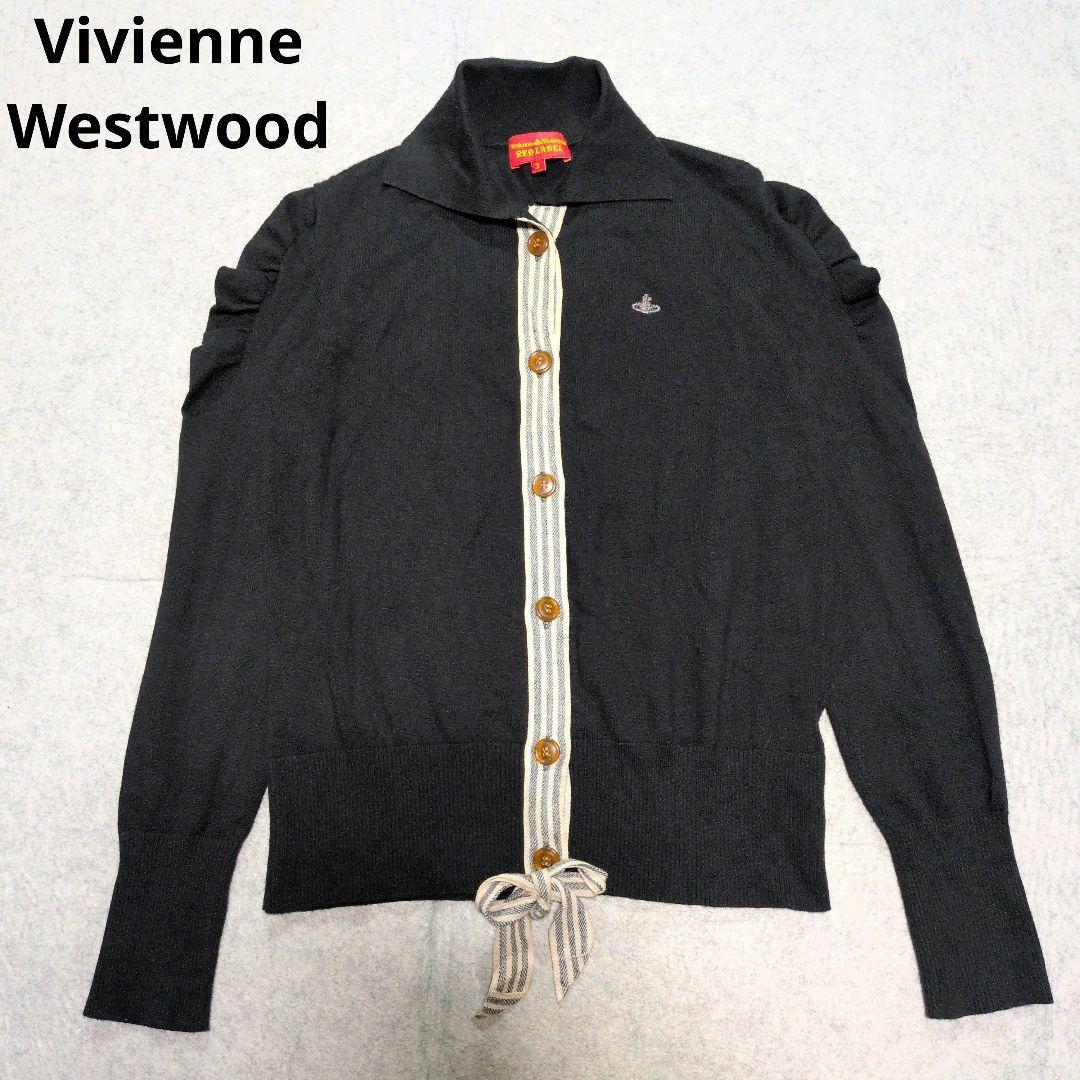 ヴィヴィアンウエストウッド リボンタイ パワショル オーブ 黒 ストライプ