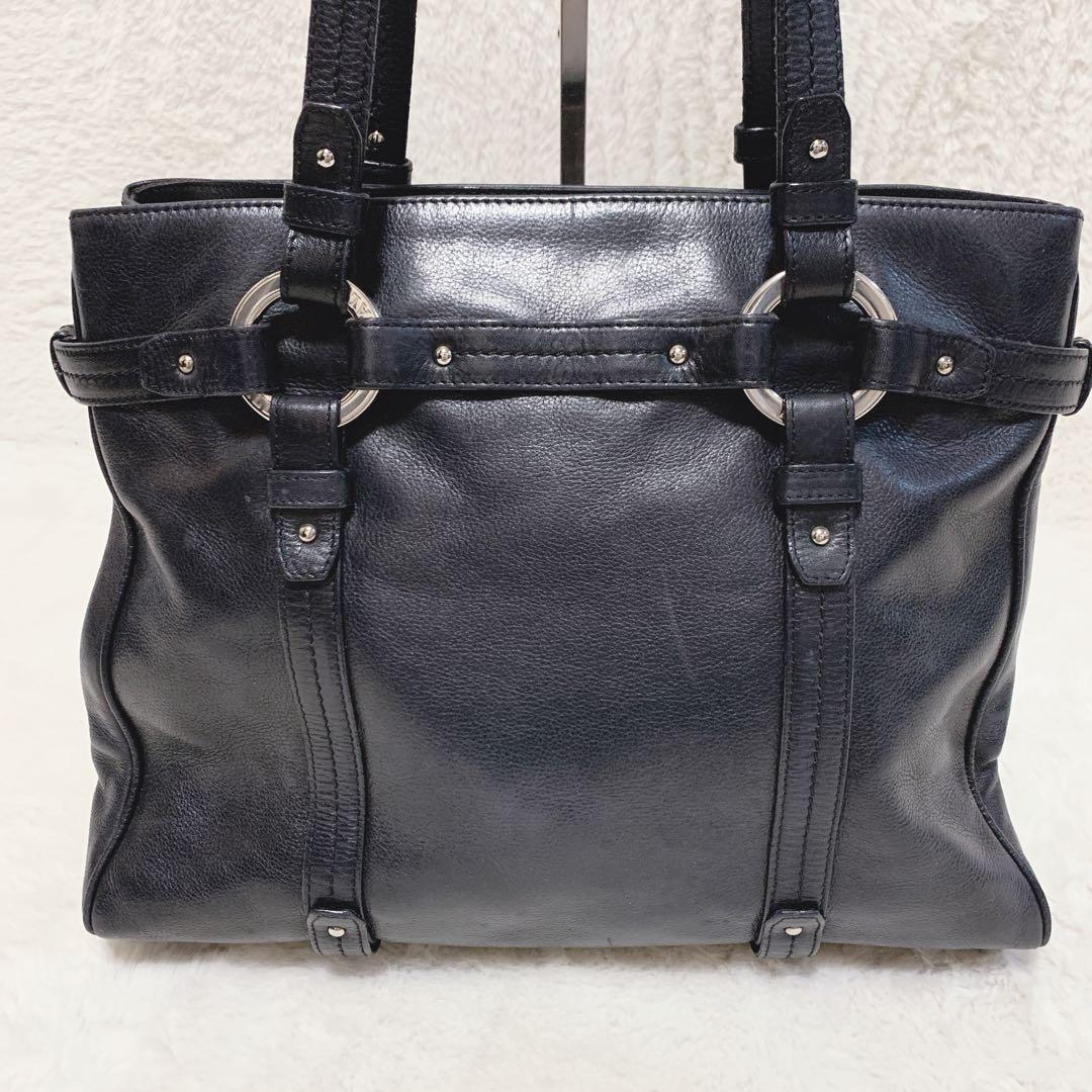 BALLY バリー トートバッグ レザー ブラック ビジネス A4 リング