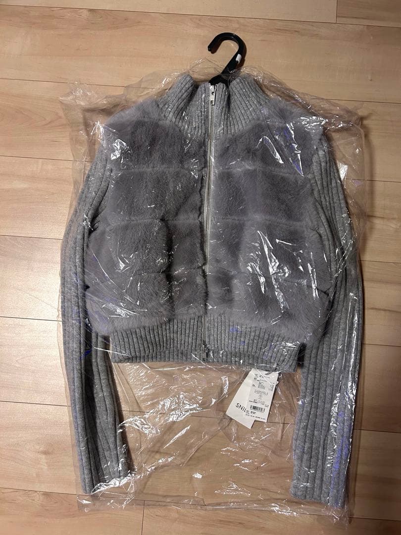 【新品タグ付】SNIDEL ファーニットブルゾン GRY