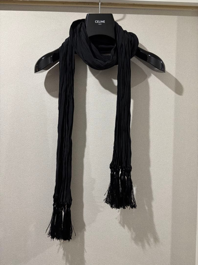 サンローランパリ エディスリマン 2013SS シルク フリンジストール 新品