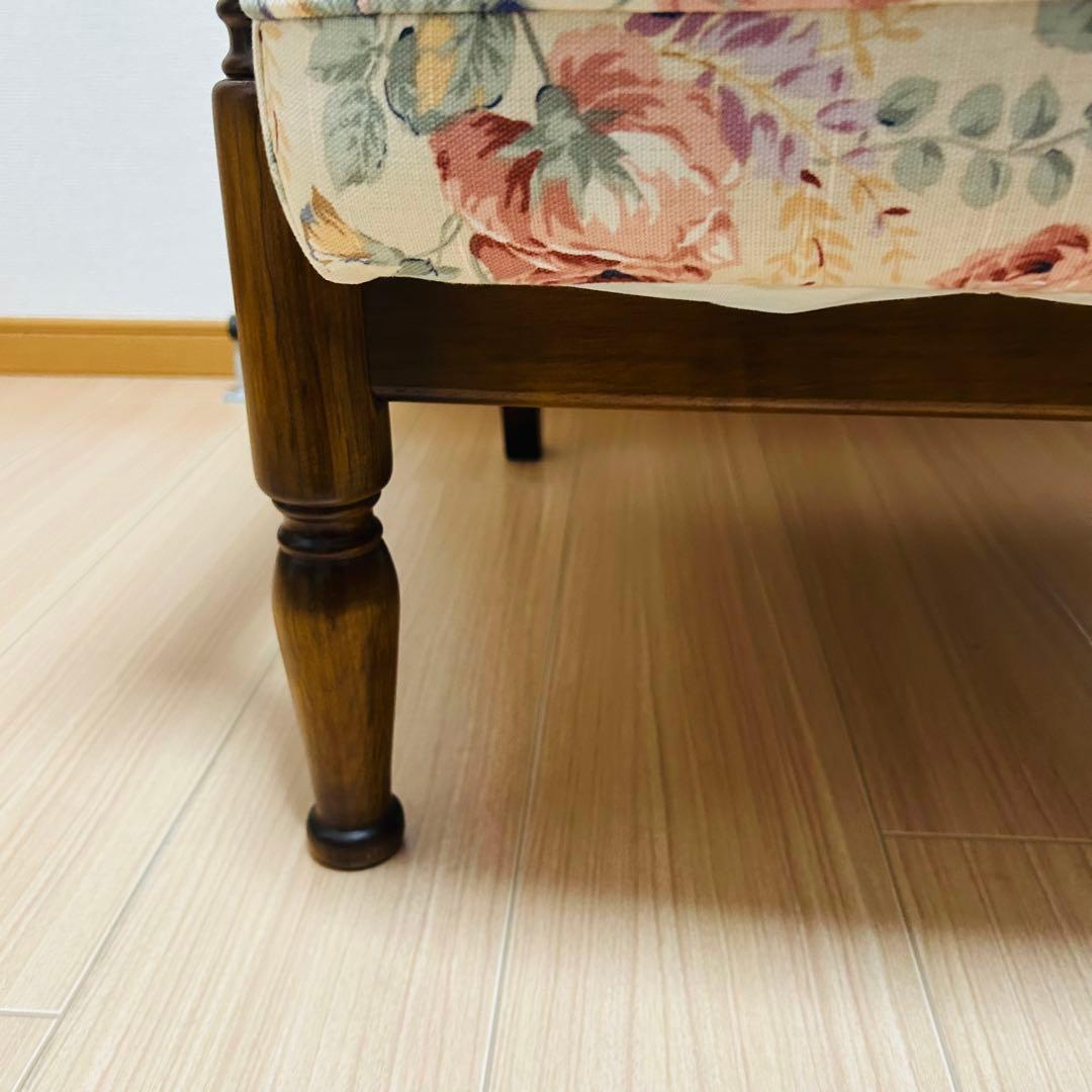 カリモク 1人掛けソファ 藤張り　サイドラタン　高級家具　アンティークチェア