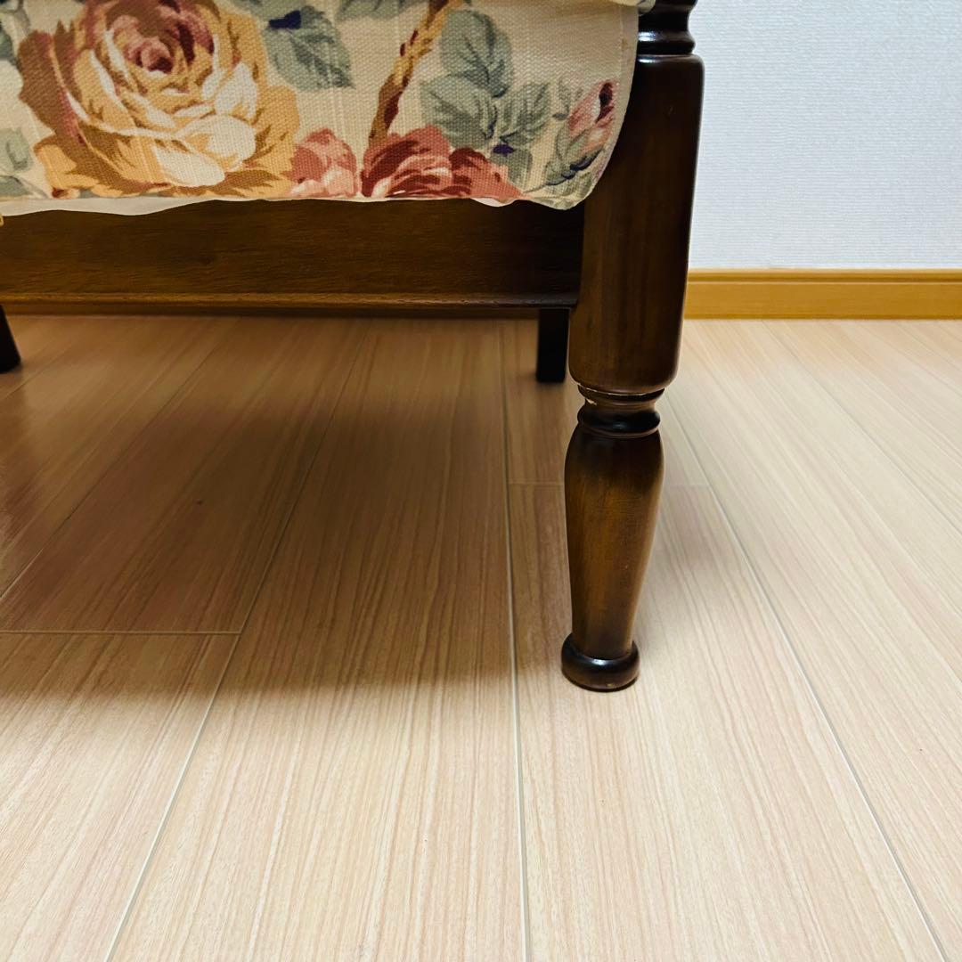 カリモク 1人掛けソファ 藤張り　サイドラタン　高級家具　アンティークチェア