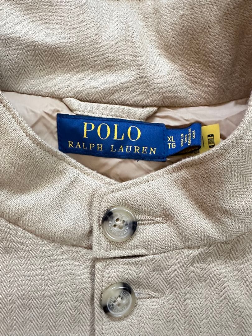 POLO Ralph Lauren リネン ヘリンボーン ダウンベストXL