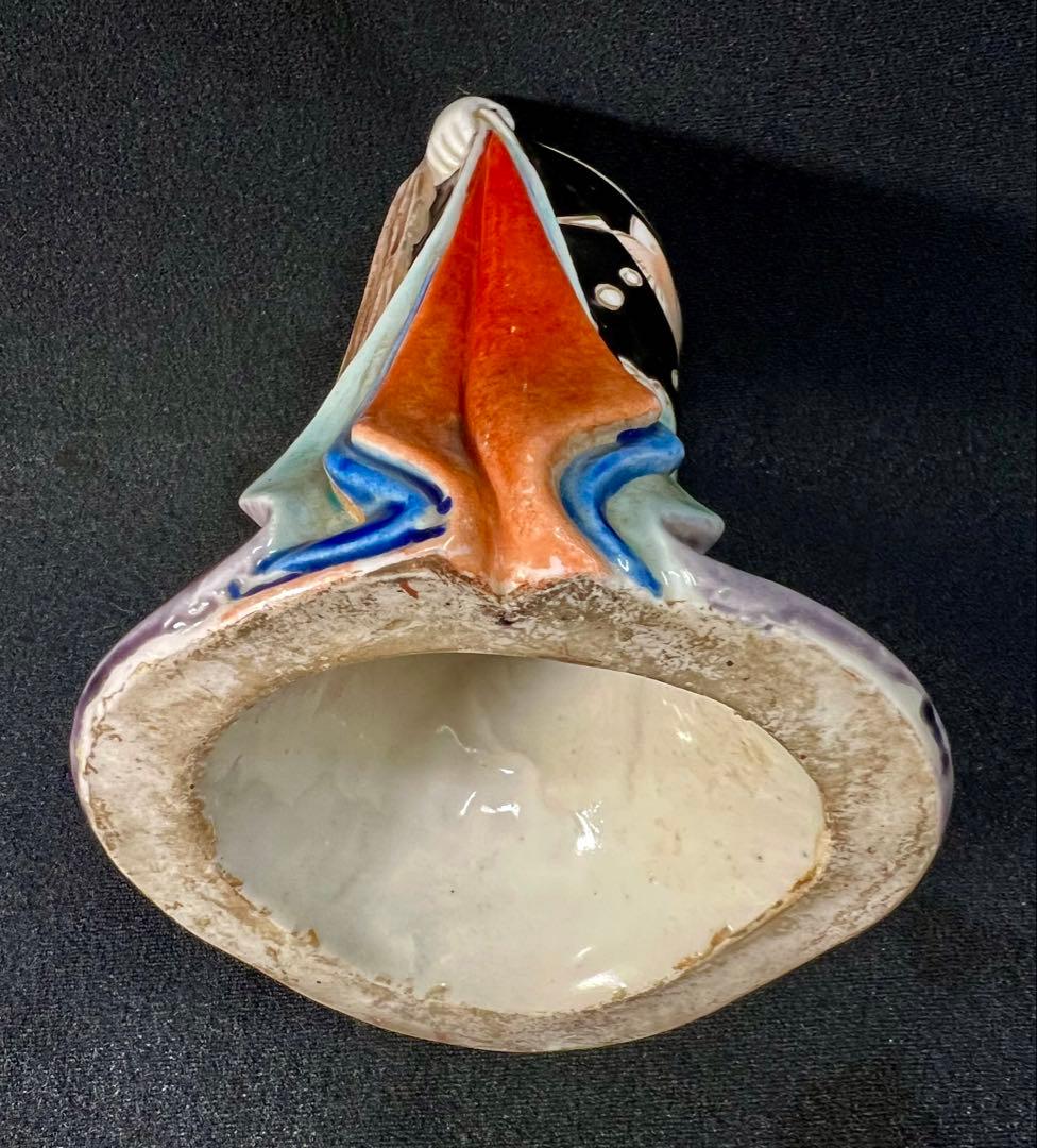 九谷焼 春画人形 色絵金彩 舞妓　陶器人形枕絵　置物