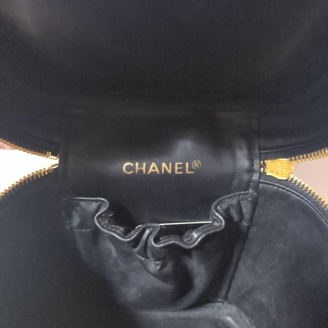 CHANEL バニティバッグ ビコローレ 黒 ラムスキン
