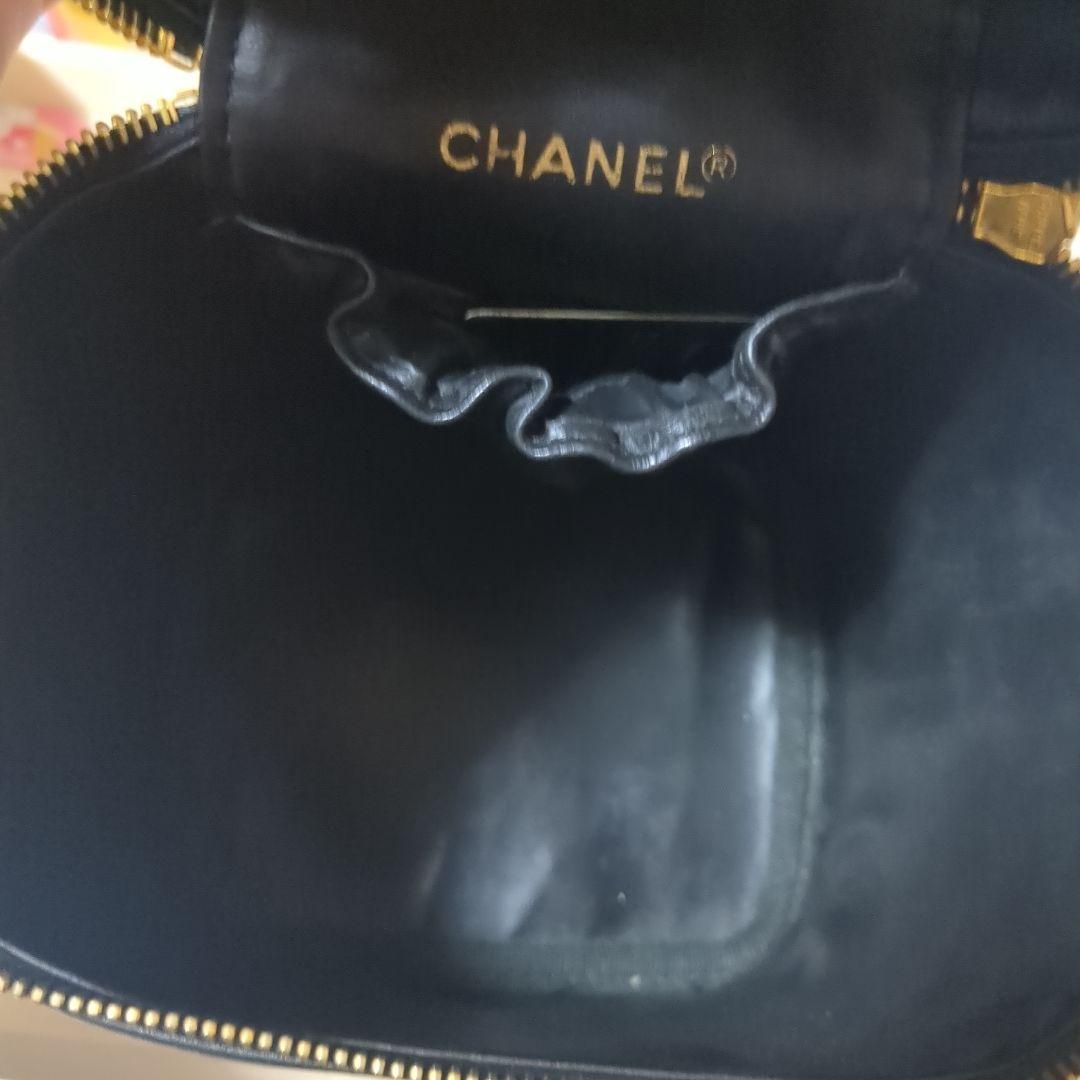 CHANEL バニティバッグ ビコローレ 黒 ラムスキン