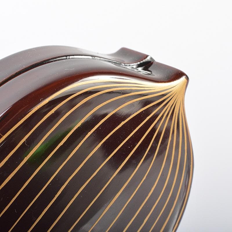 茶道具　加賀蒔絵　中村宗尹作　鵬雲斎好写　笹葉形　香合　共箱　C　R6205