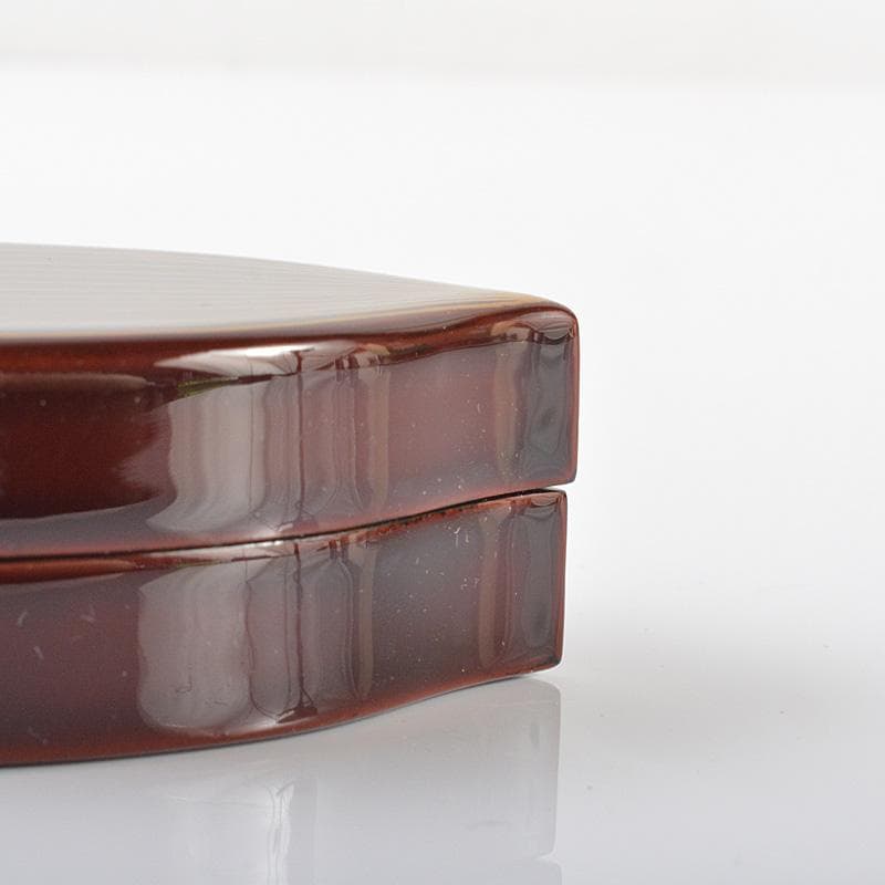 茶道具　加賀蒔絵　中村宗尹作　鵬雲斎好写　笹葉形　香合　共箱　C　R6205