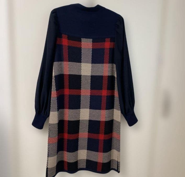 BLUE LABEL CRESTBRIDGE チェック柄ニットワンピース 38