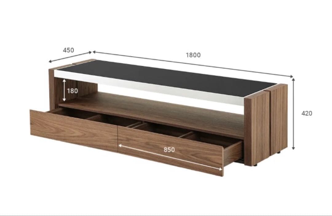 ▽アルモニア/ARMONIA AICAシリーズ TVボード 180cmブラック