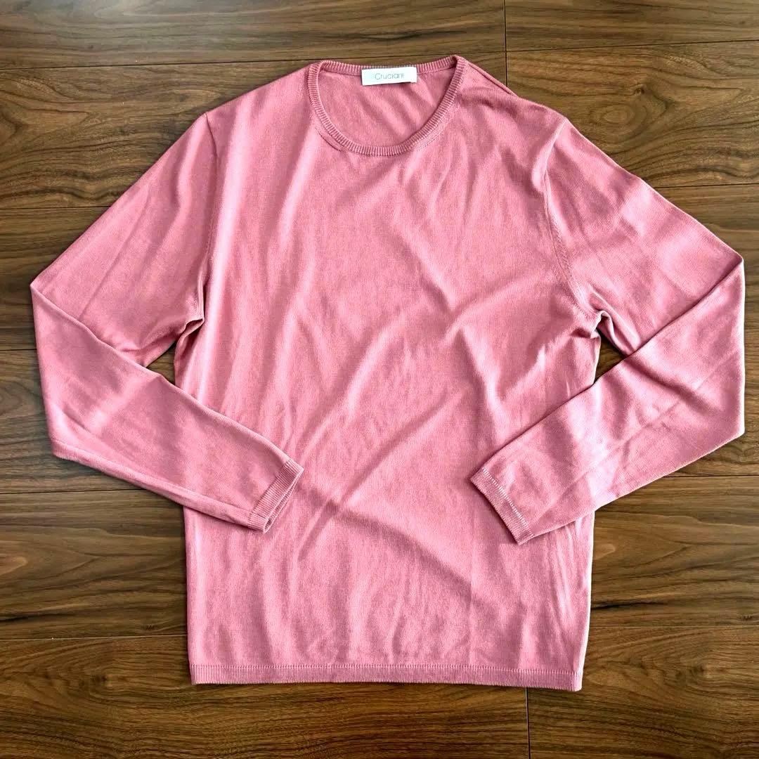 新品✨Crucianiクルチアーニ　コットン　27G クルーネックニット　46