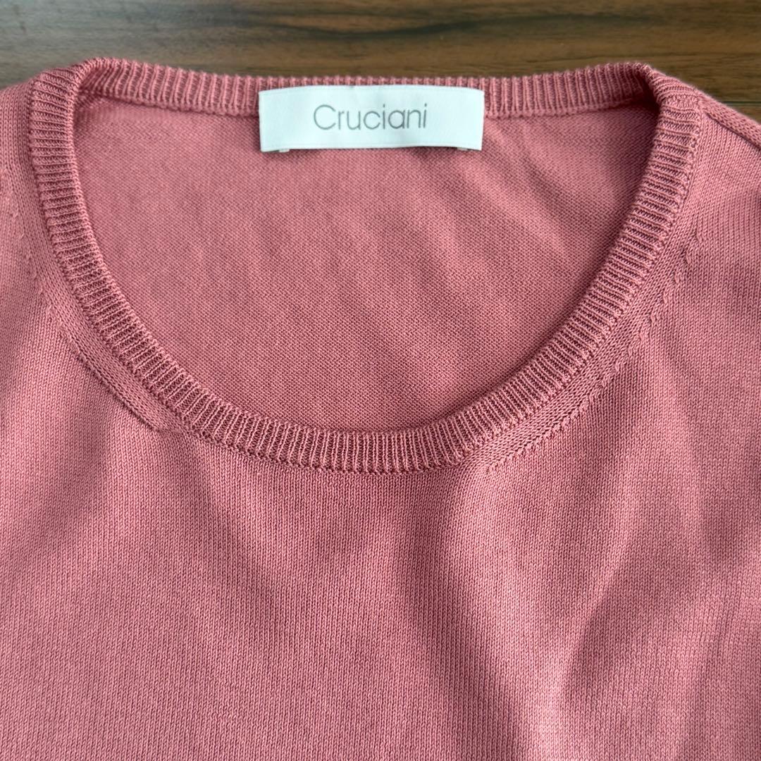 新品✨Crucianiクルチアーニ　コットン　27G クルーネックニット　46