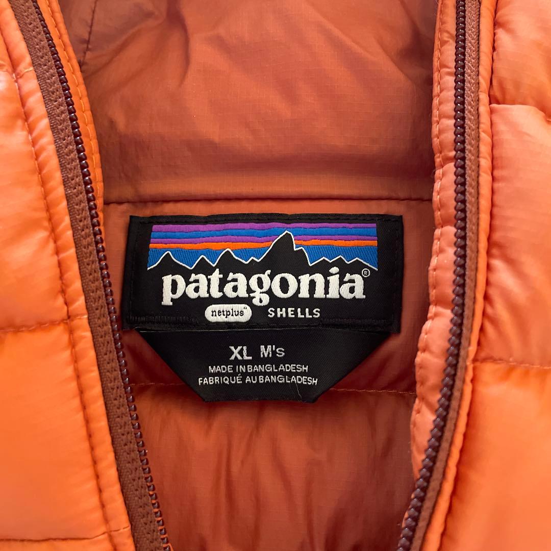 パタゴニア ダウンセーターフーディ ダウンジャケット オレンジ メンズXLサイズ