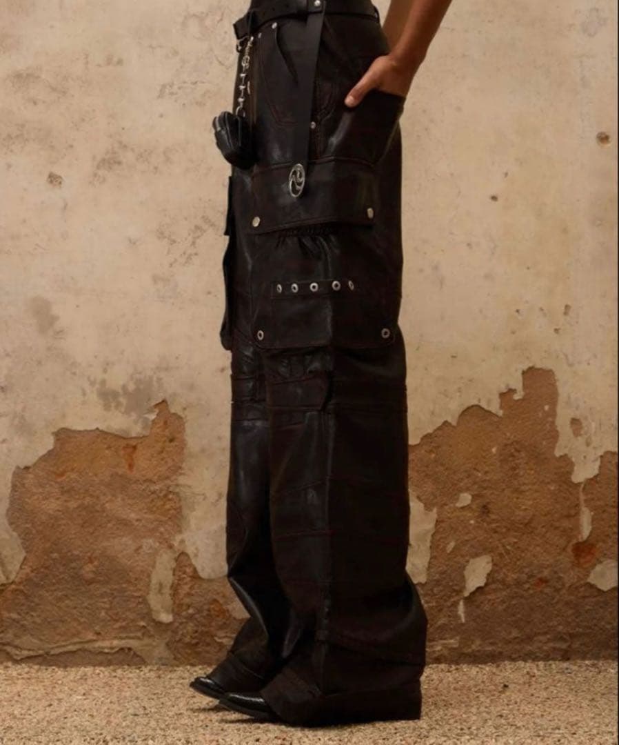 パンツ PERSONSOUL Beetle Faux Leather Tousers