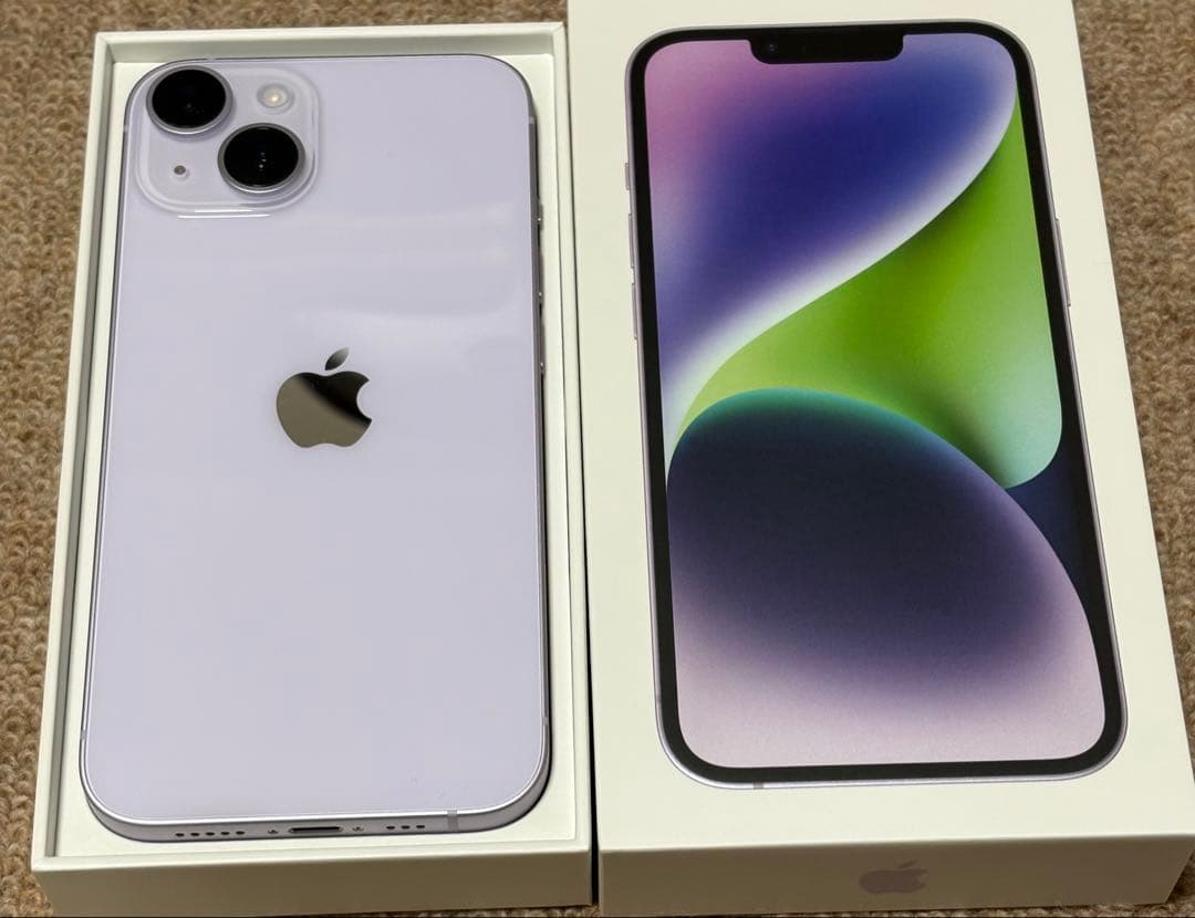 Apple iPhone 14 パープル 本体 充電ケーブル付き