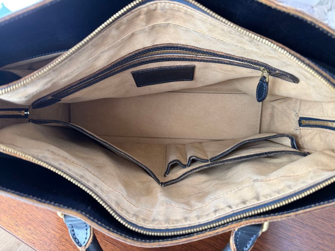 ガンゾ　GANZO ネイビー レザー ビジネスバッグ