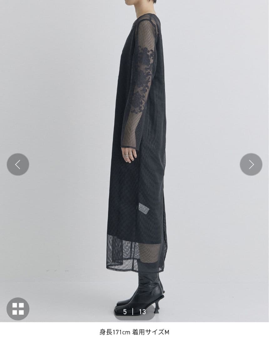 Ameri　FLORA EMBROIDERY MESH DRESS