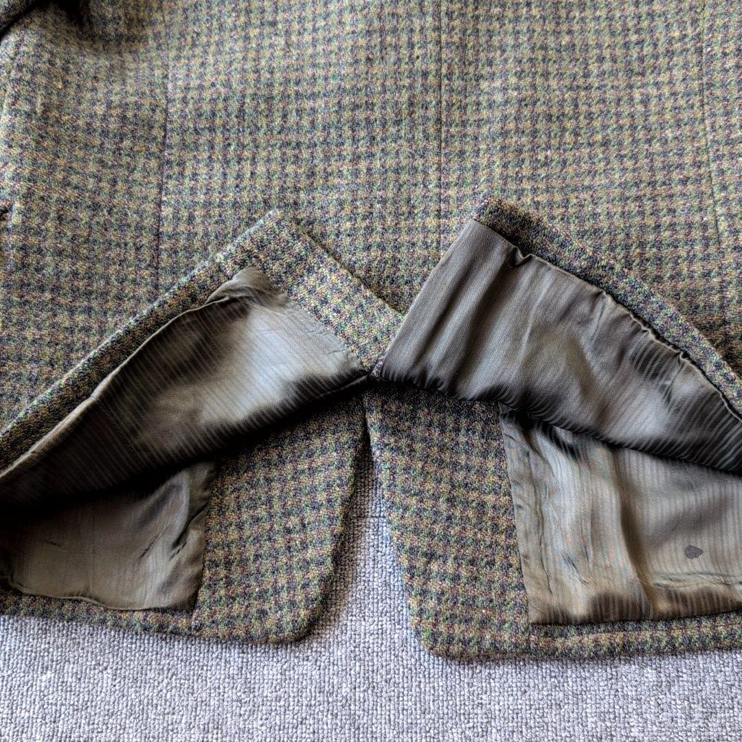 希少 50s ビンテージ ハリスツイード ジャケット ウール くるみボタン 古着