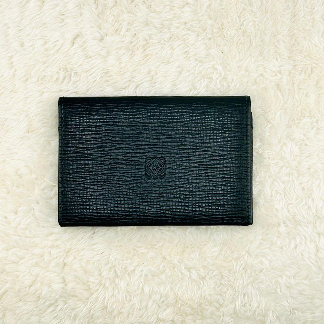 ✨極上美品✨　ロエベ　カードケース　名刺入れ　アナグラム　レザー　ブラック