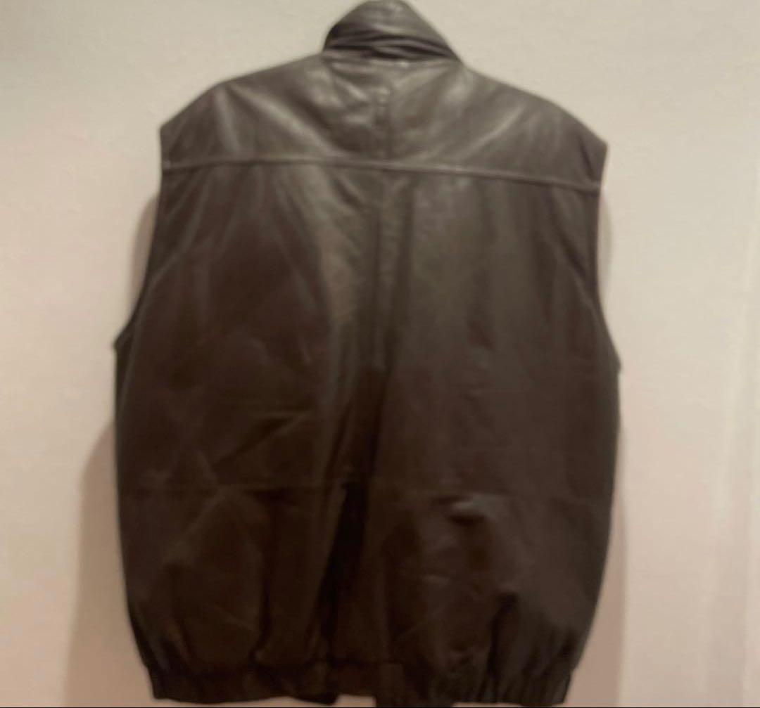 80' Eddie Bauer レザーダウンベスト黒タグ