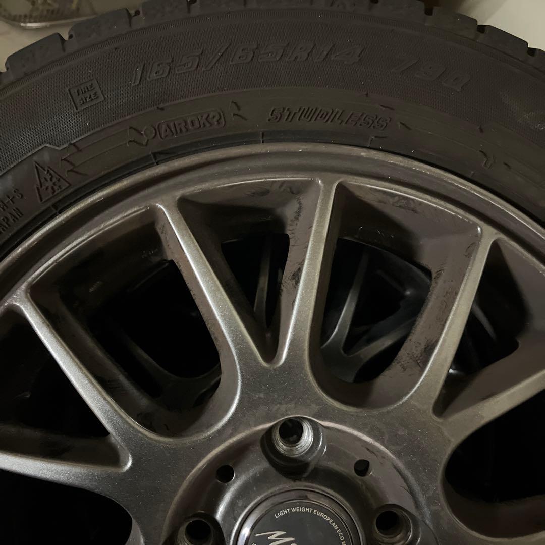 165/65R14 スタッドレスタイヤ ホイールセット　バリ溝　ルーミー　パッソ