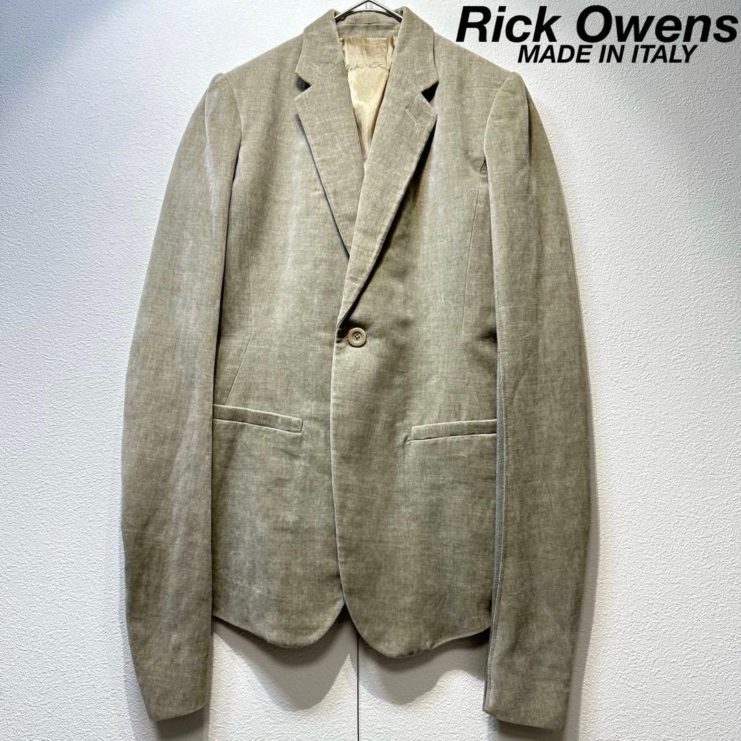 希少 リックオウエンス 上質 ベロア ニット ドッキング テーラードジャケット